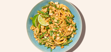 Thai Curry Udon green beans, onion-lime crunch