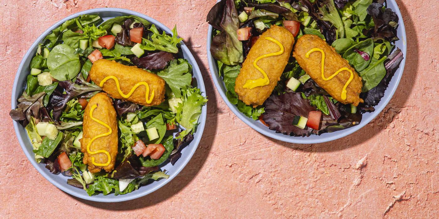 Mini Corn Dogs with Side Salads