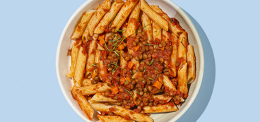 Penne Ragù lentils