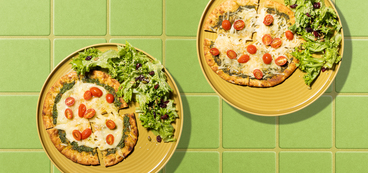 Caprese Pizzas featuring Gotham Greens’ Green Goddess Salad