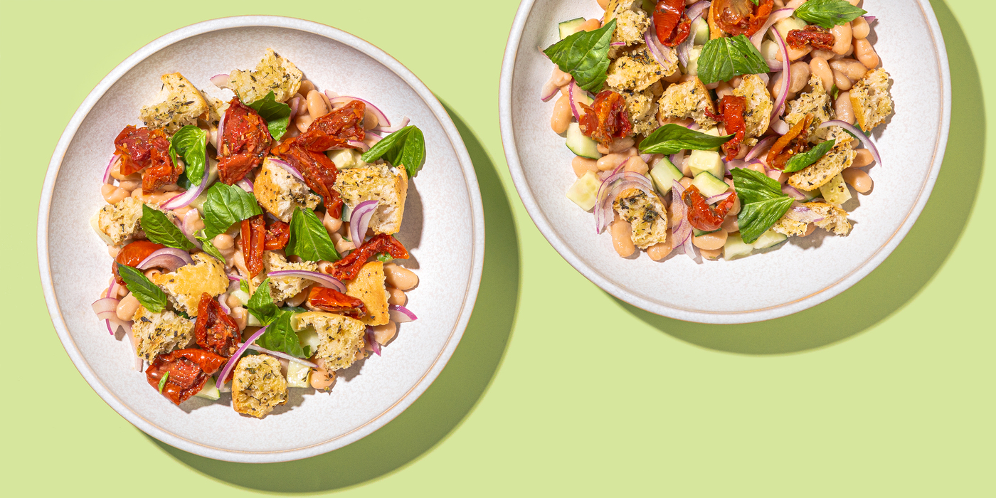 Panzanella Salad cannellini beans, roasted tomatoes, ciabatta croutons