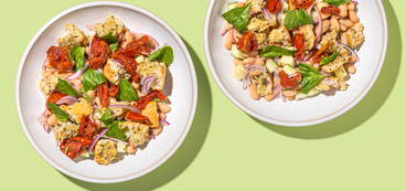 Panzanella Salad cannellini beans, roasted tomatoes, ciabatta croutons