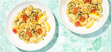 Parmesan Gnocchi plant based cheese, melted summer squash