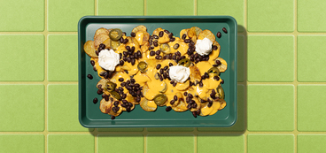 Game Day Potato Nachos black beans, jalapeno, queso