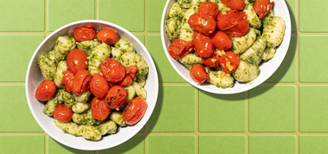 Pesto Gnocchi burst tomatoes