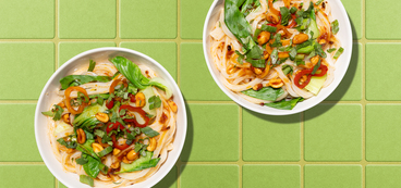 Sizzling Oil Udon bok choy, chili crisp