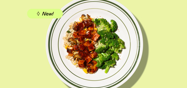 Fiery Gochujang Tofu fried rice, mushrooms, sesame broccoli