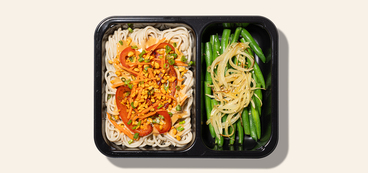 Warm Peanut Noodles red peppers, green beans, carrots