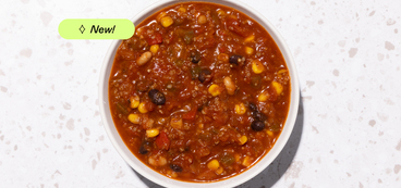 Bean & Quinoa Chili corn, beans, quinoa