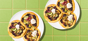 Grilled Veggie Tostadas black beans, zuchini, mushrooms
