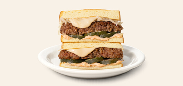 Reuben Patty Melts saurkraut, secret sauce, garlic fries