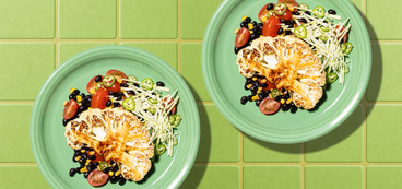 Cauliflower Asadas black bean salsa, chopped cabbage salad
