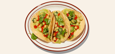 Mole Verde Chickpea Tacos tomatillo, poblano, kale