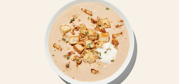 California Walnut Mushroom Bisque cremini mushrooms, cashew-based sour cream