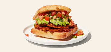 Red Adobo Tofu Tortas pico de gallo, avocado