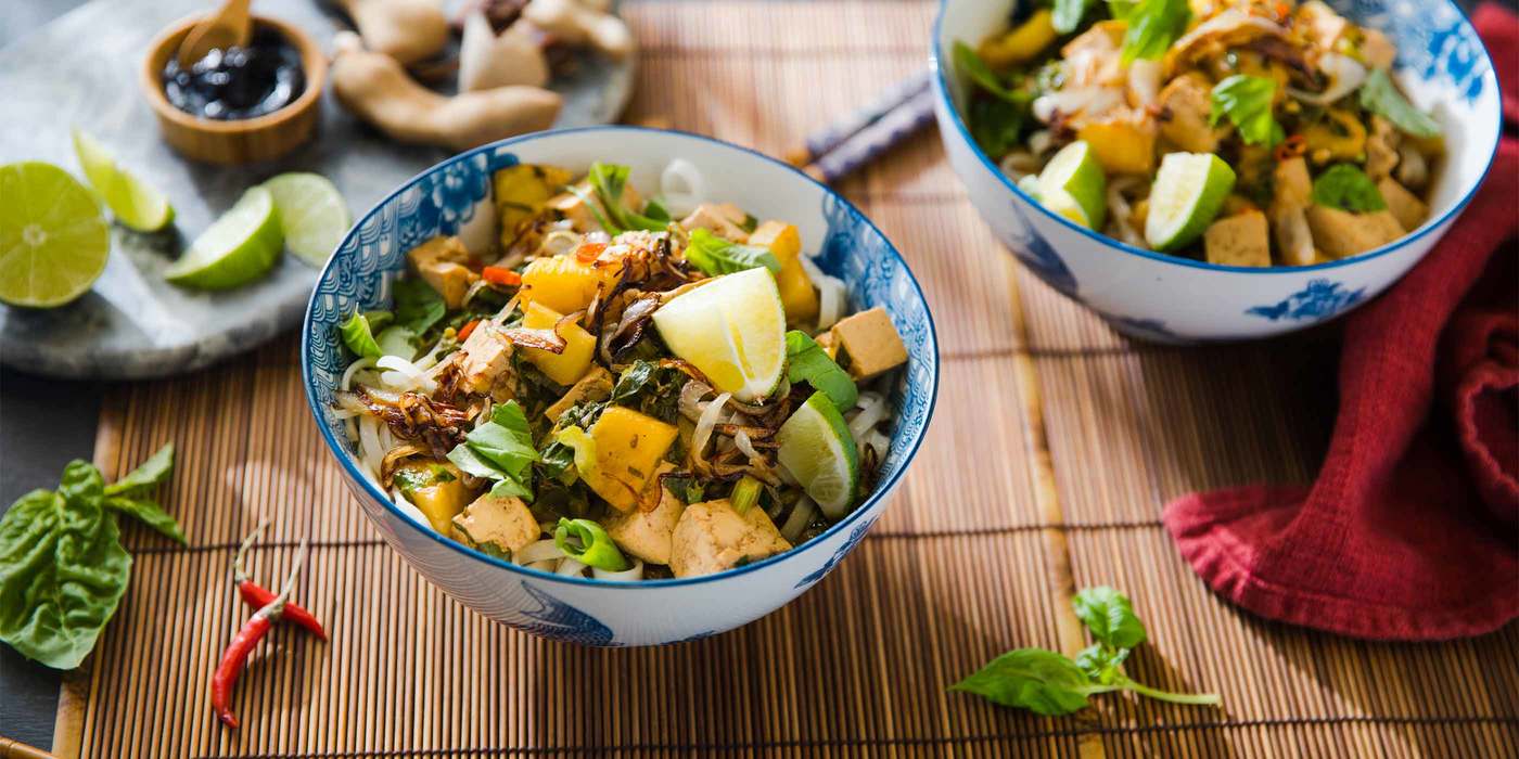 Canh Chua Vietnamese Soup with Fresh Pineapple and Crispy Shallots