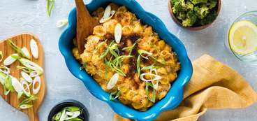 Vegan Mac and Cheese with Buttery Breadcrumbs & Roasted Broccoli