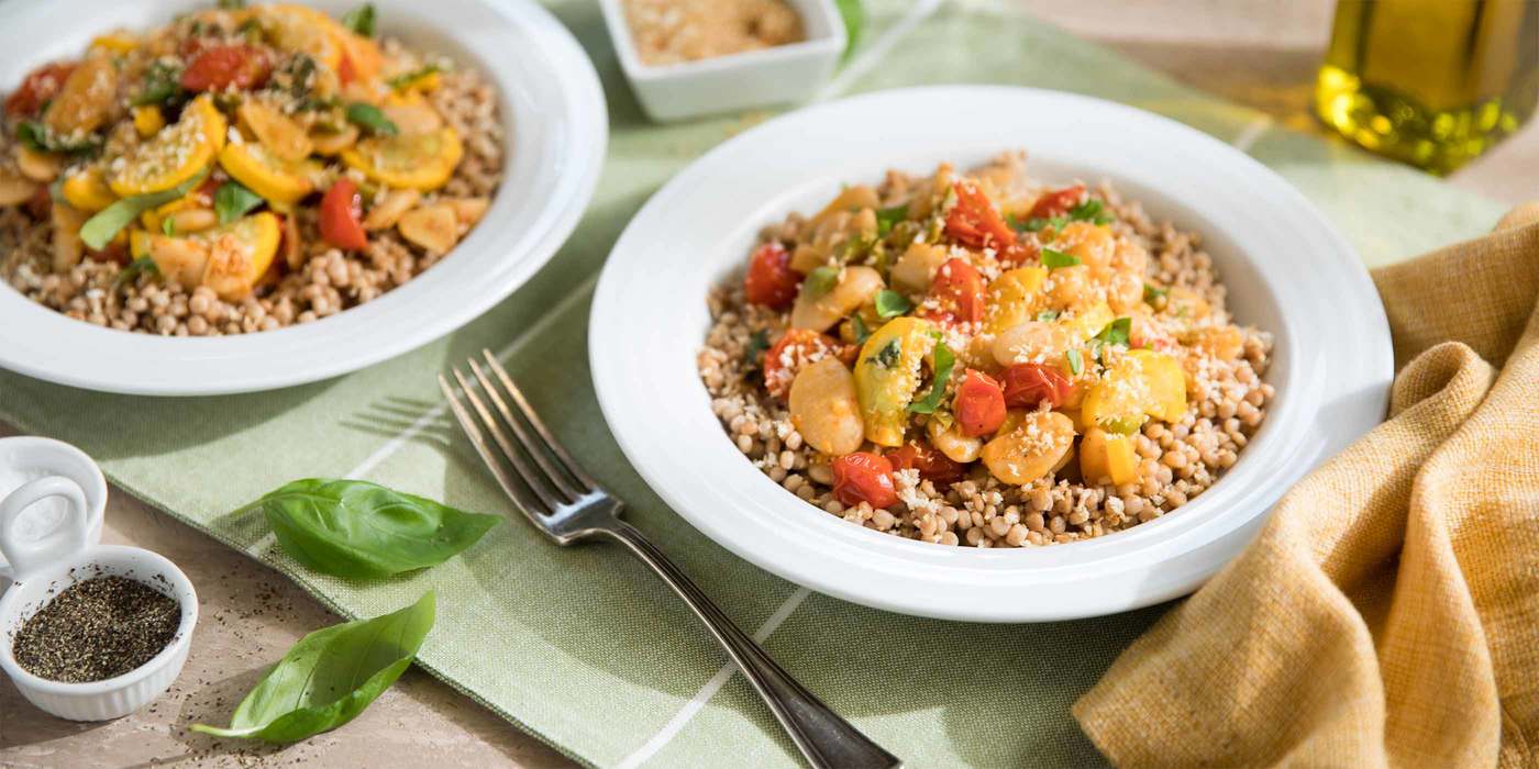 Butter Bean Ragout with Cherry Tomatoes & Israeli Couscous