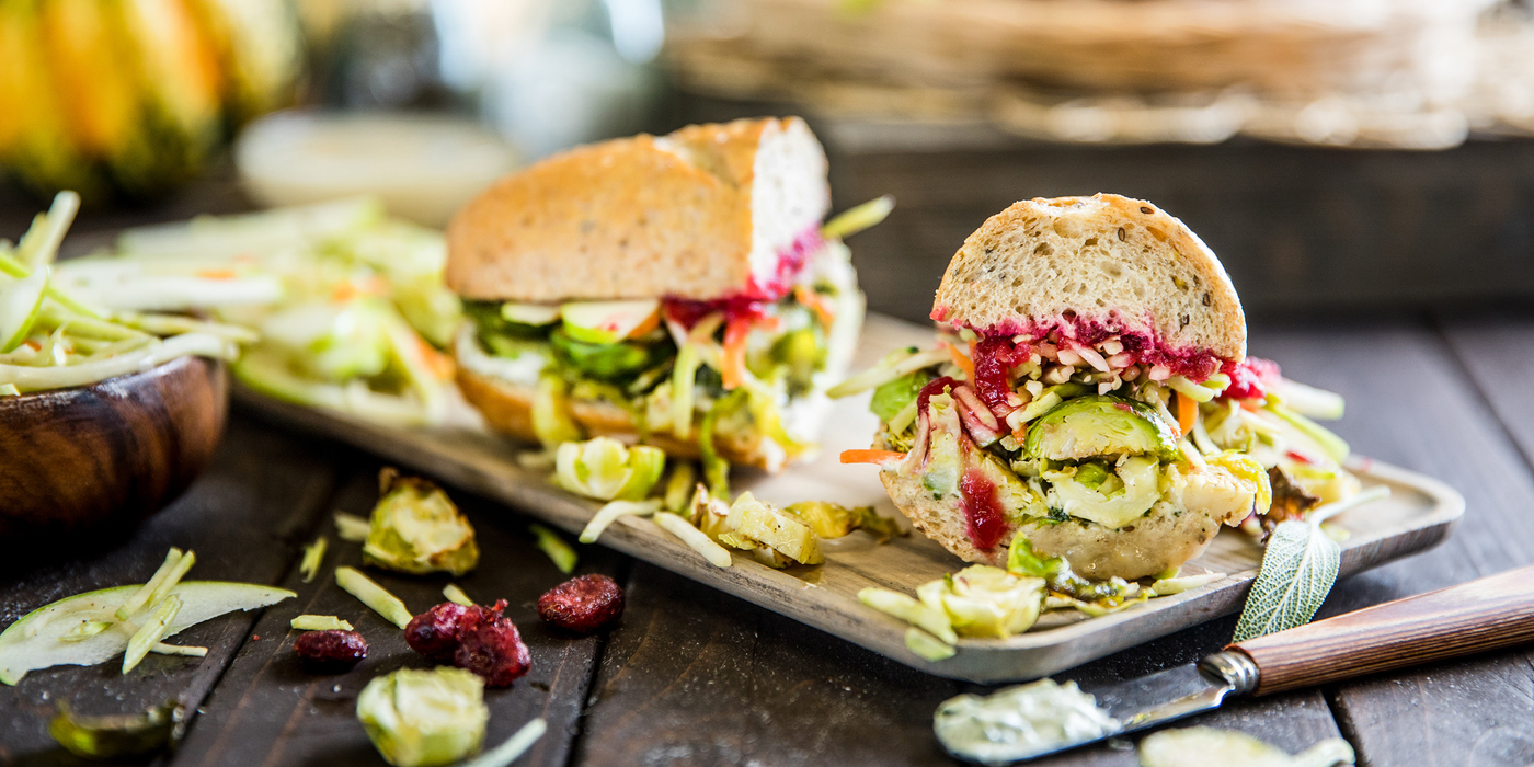 Thanksgiving Sandwiches with Roasted Brussels & Classic Gravy