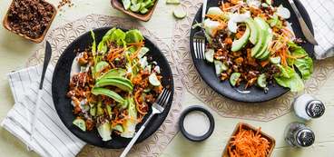 California Wedge Salad with Avocado, Tempeh & Tahini Ranch