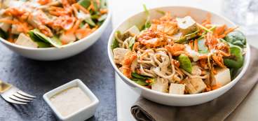 Miso Ginger Soba with Teriyaki Tofu & Kimchi