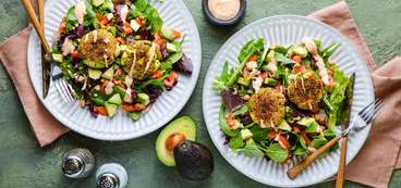 Avocado Chickpea Burgers with Chipotle Mayo & Green Salad