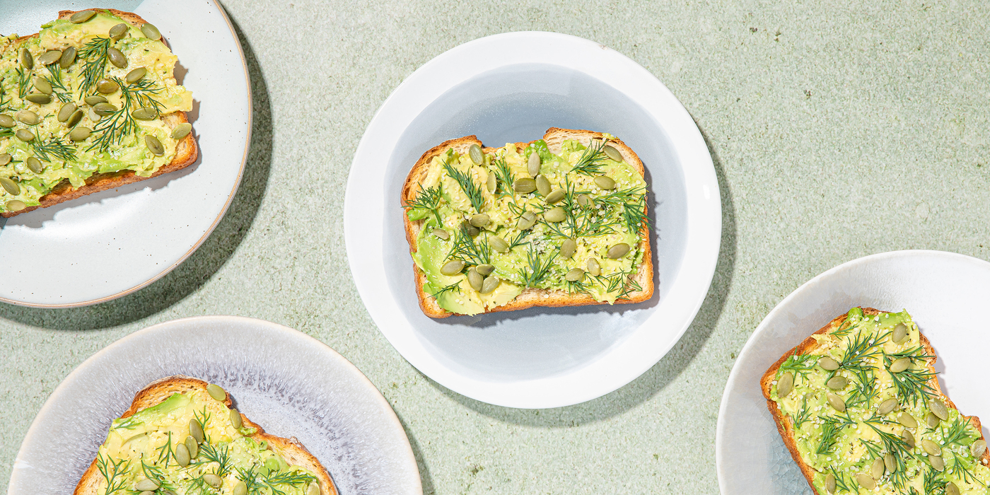 Loaded Avocado Toasts with Fresh Dill & Super Seeds