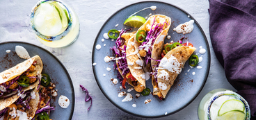 BBQ Cauliflower Tacos with Crispy Tortillas & Lime Crema