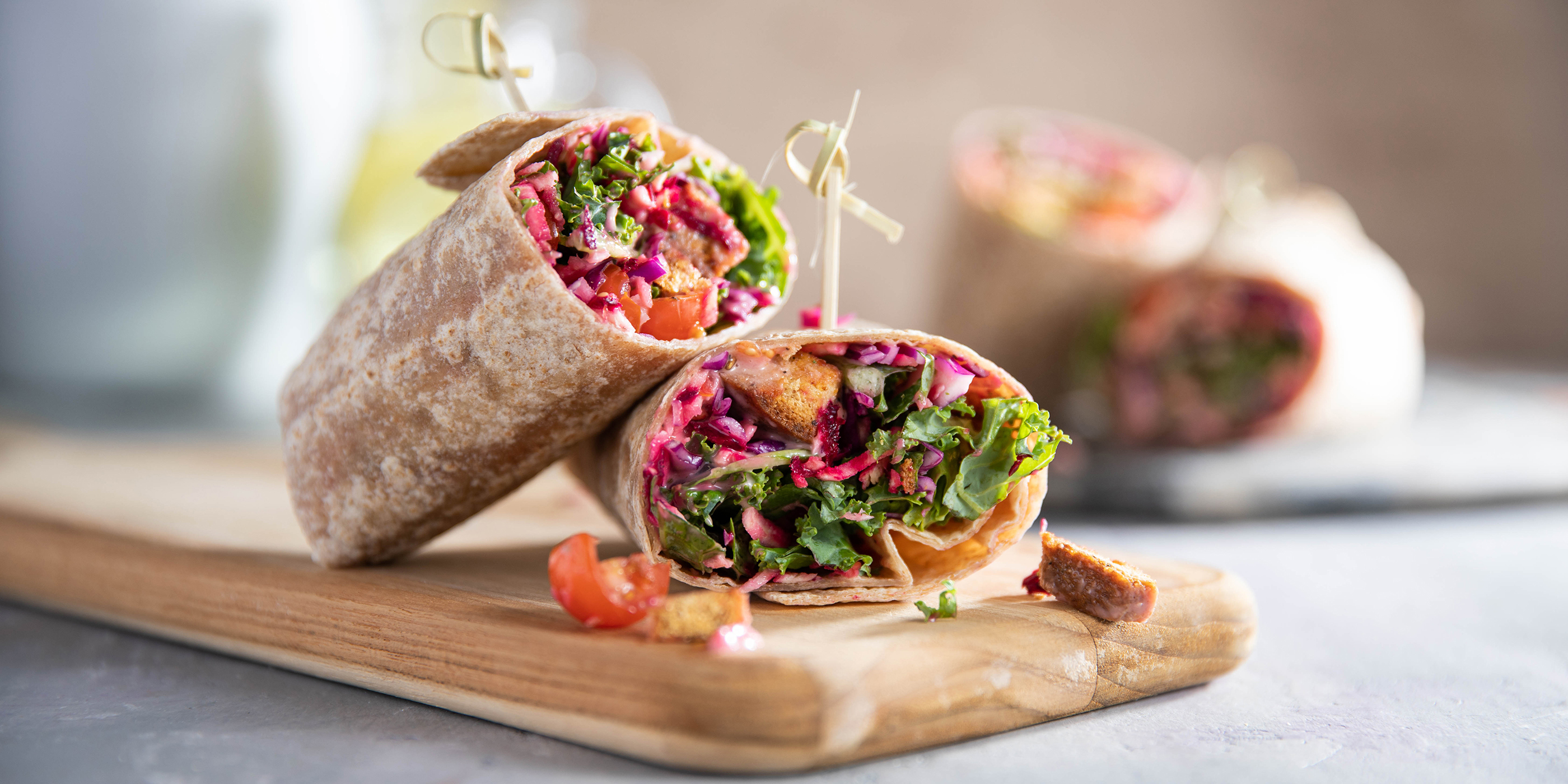 Kale Caesar Wraps PlantBased Recipes