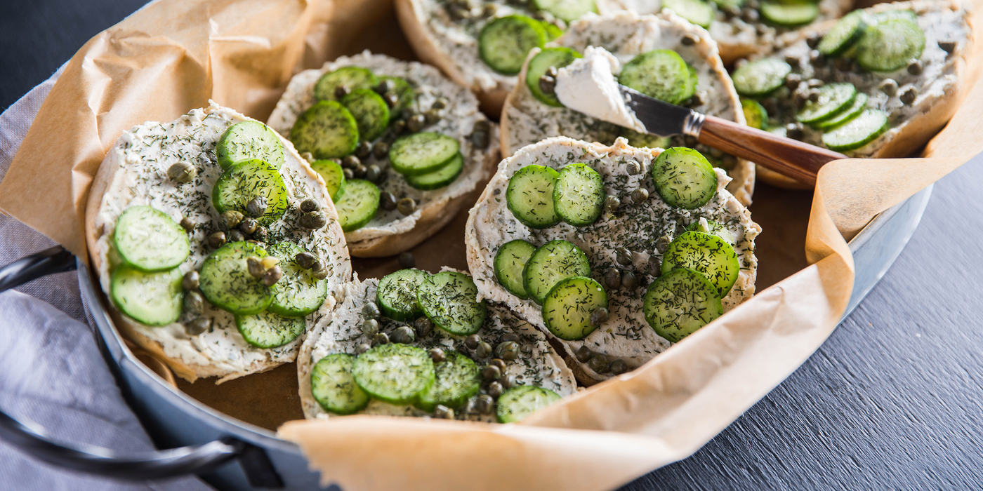 Caper Dill Bagels with Herbed Cashew Cheese