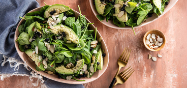 Spinach Salads with Dried Blueberries & Avocado