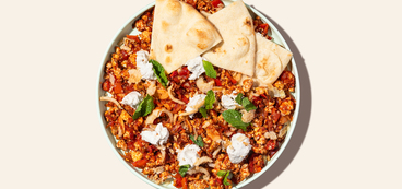 Shakshuka za’atar-roasted tofu, red pepper-tomato sauce