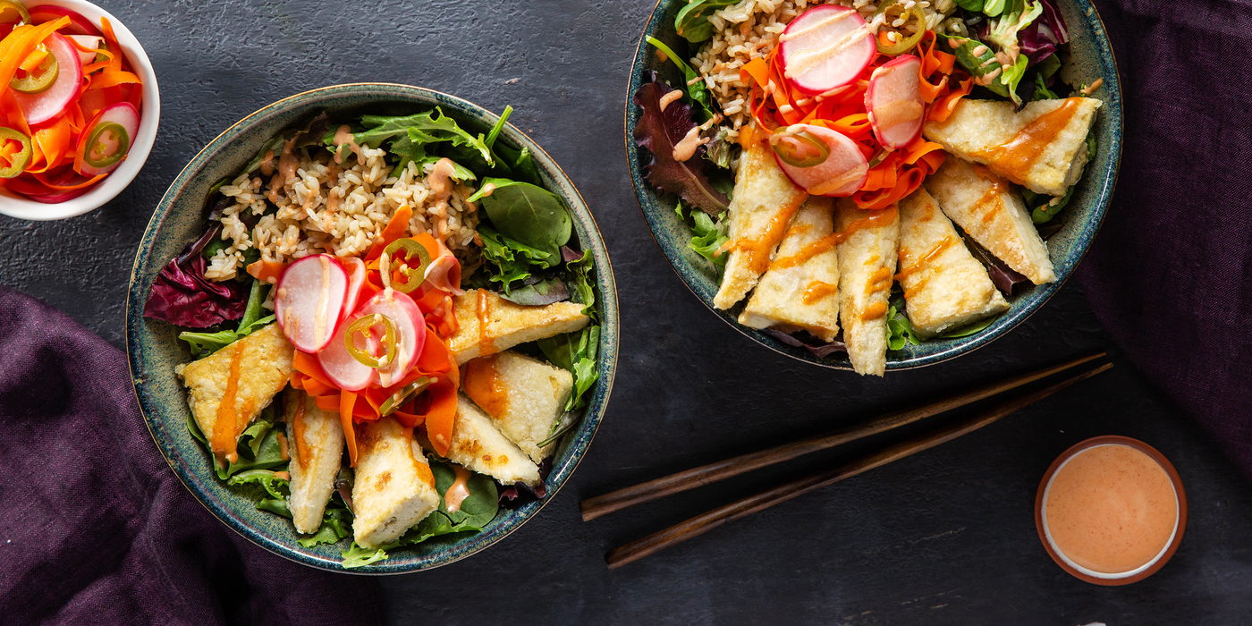 Vietnamese Tofu Bowls with Brown Rice & Quick Pickles