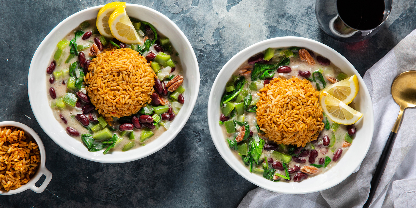 Red Bean Gumbo with Pecans & Dirty Rice