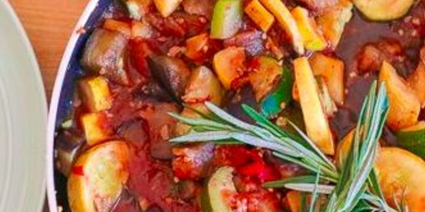 Summer Squash Ratatouille over Creamy Corn Polenta | Plant-Based Recipes