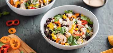 Street Corn Bowls with Black Beans & Fiery Lime Sauce