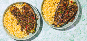 Mediterranean Stuffed Zucchinis with Sun-Dried Tomatoes & Orzo
