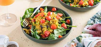 Curried Chickpea Salads with Raisins & Tomatoes