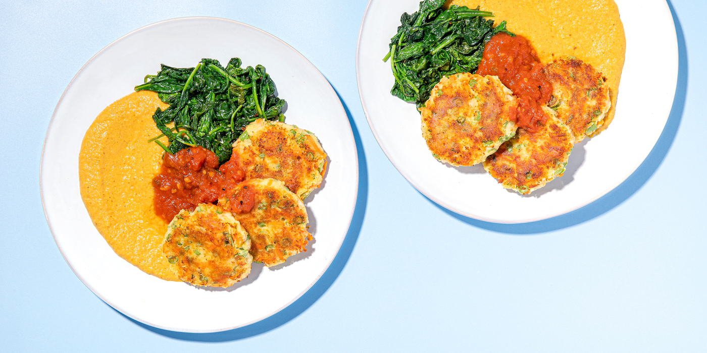 Potato Malai Kofta with Sautéed Spinach & Tomato Chutney