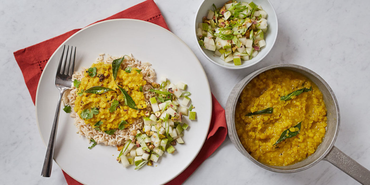 Julie Sahni’s Khatti Dal with Fresh Pear Chutney