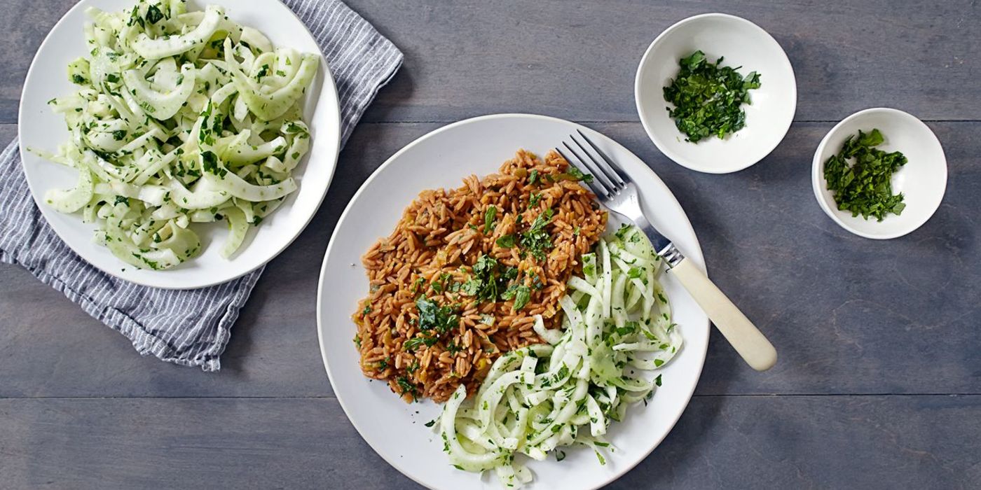 North African Orzo Risotto with Raw Fennel Salad