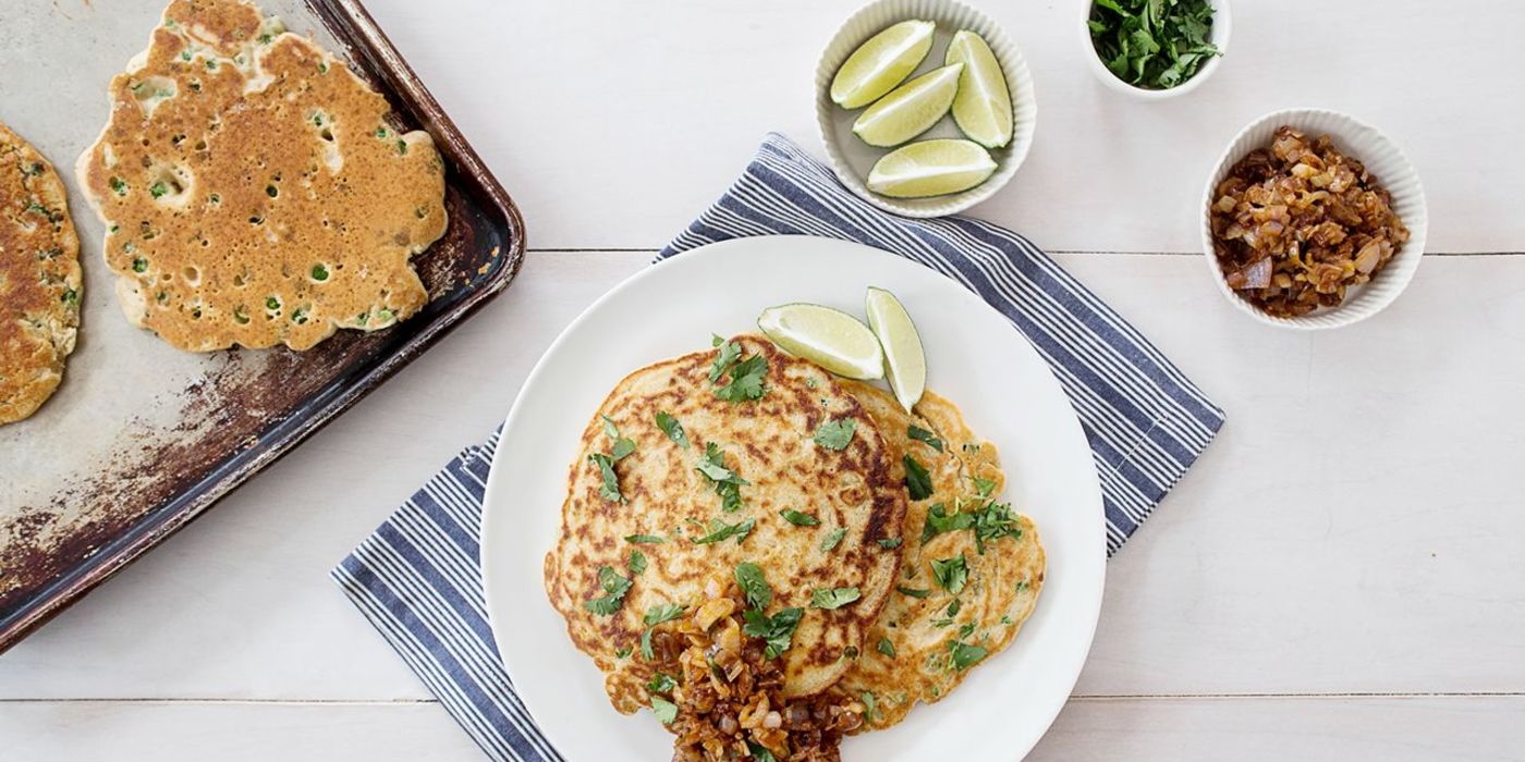 South Indian Coconut Pancakes with Homemade Chutney