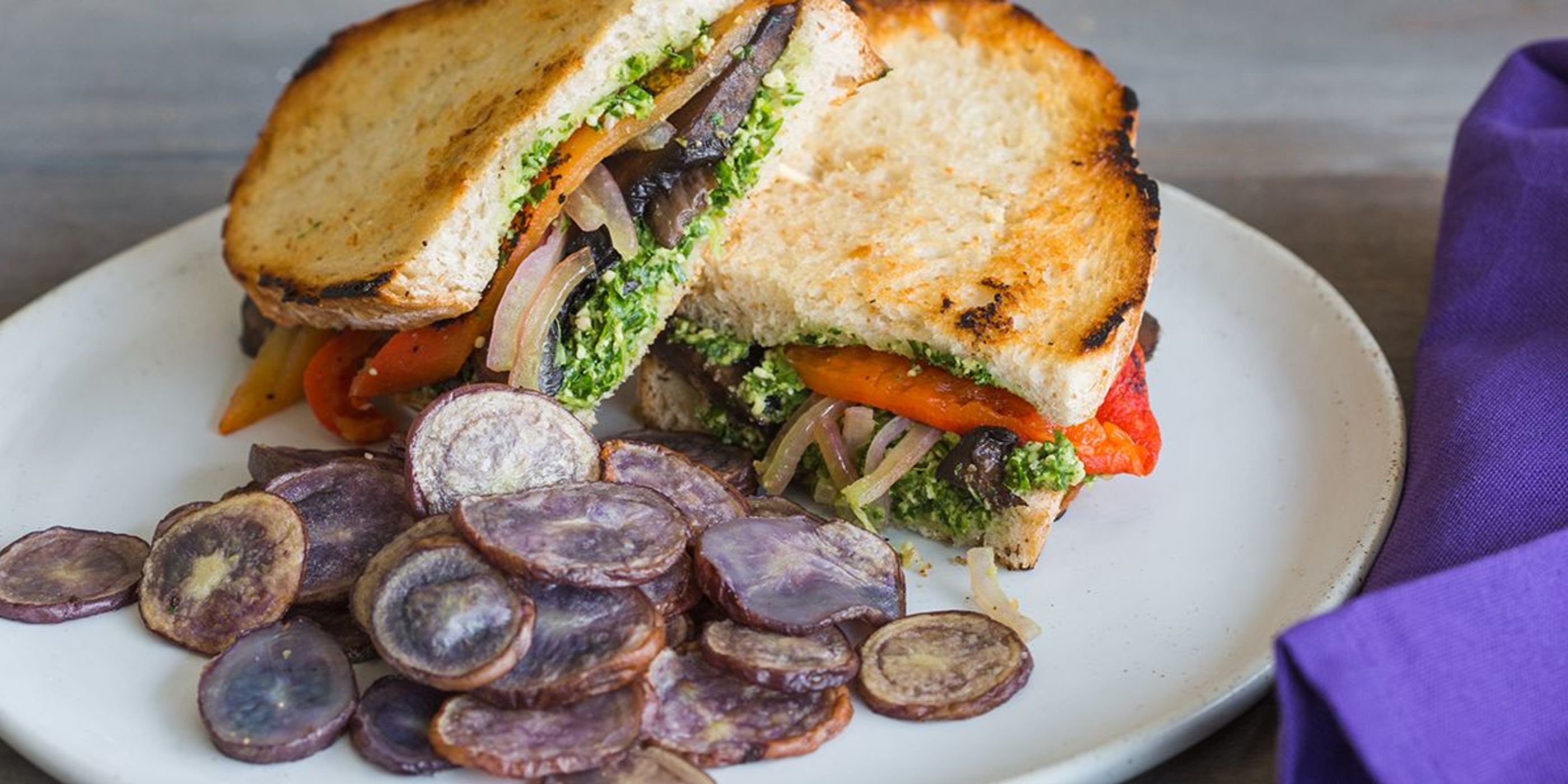 Portobello and Arugula Pesto Panini PlantBased Recipes