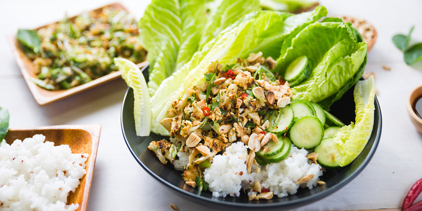 Thai-Style Cauliflower with Kaffir Lime & Sticky Rice