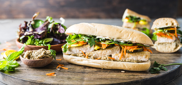Tofu Banh Mi with Sunflower Seed Pate and Squash Pickles