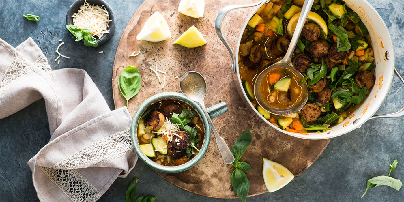 Italian Cannellini Stew with Mustard Greens and Parmesan