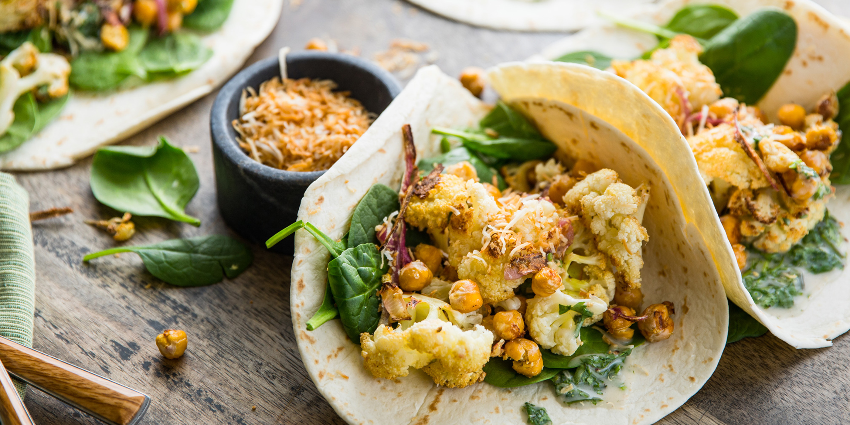 Cauliflower Chickpea Wraps PlantBased Recipes