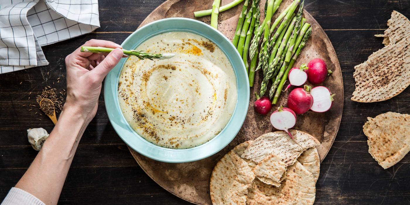 Golden Yogurt with Crudite and Pita Chips