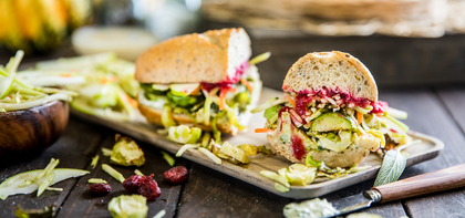 Thanksgiving Sandwiches with Roasted Brussels & Classic Gravy