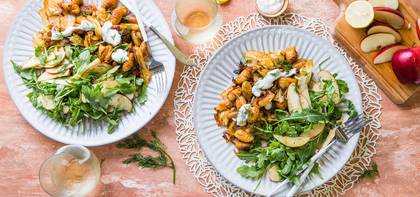 Gnocchi with Dilly-Fried Cabbage & Apple Arugula Salad